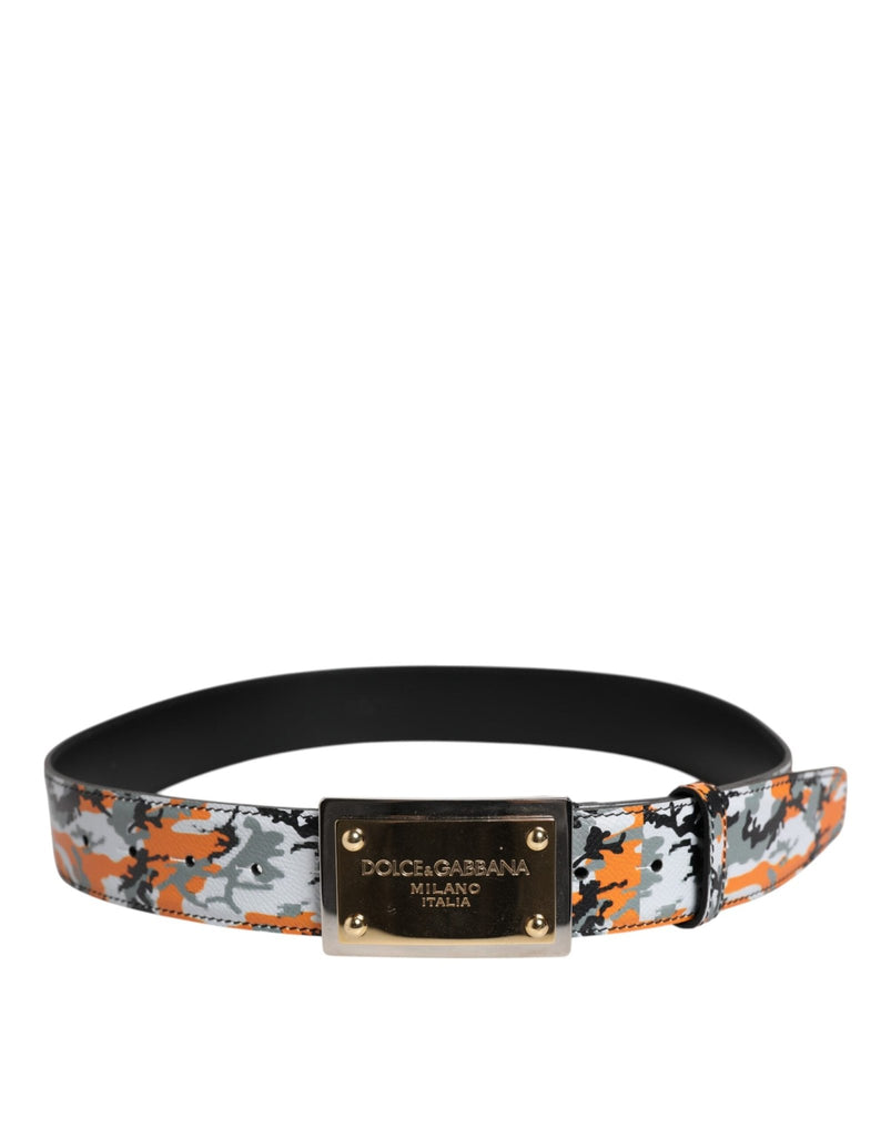 Dolce & Gabbana Multicolor Camouflage Metal Logo Buckle Belt - Beyzy Store - Dolce & Gabbana