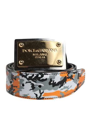 Dolce & Gabbana Multicolor Camouflage Metal Logo Buckle Belt - Beyzy Store - Dolce & Gabbana