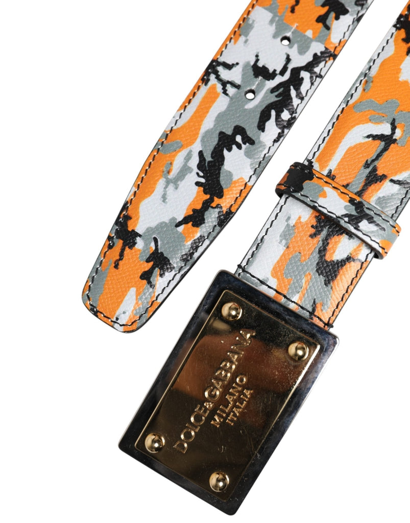 Dolce & Gabbana Multicolor Camouflage Metal Logo Buckle Belt - Beyzy Store - Dolce & Gabbana