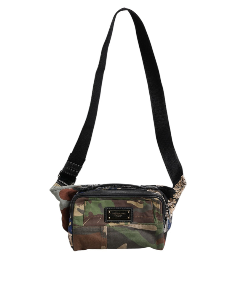 Dolce & Gabbana Multicolor Camouflage Patchwork Logo Waist Fanny Pack Bag - Beyzy Store - Dolce & Gabbana