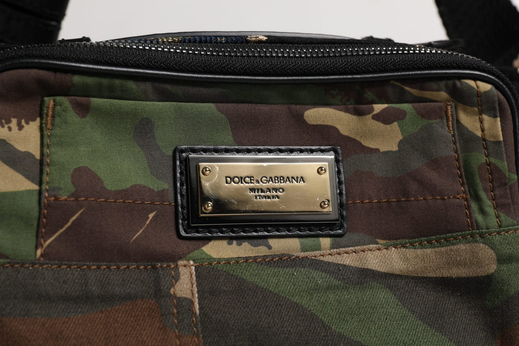 Dolce & Gabbana Multicolor Camouflage Patchwork Logo Waist Fanny Pack Bag - Beyzy Store - Dolce & Gabbana