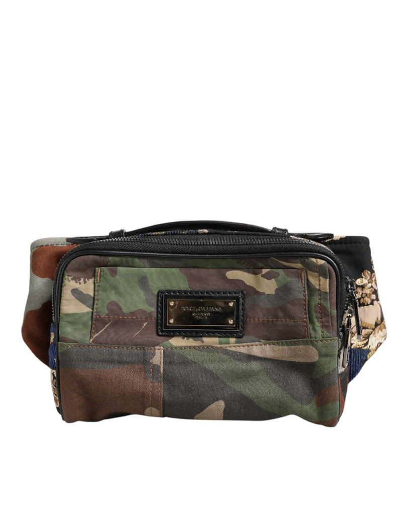 Dolce & Gabbana Multicolor Camouflage Patchwork Logo Waist Fanny Pack Bag - Beyzy Store - Dolce & Gabbana