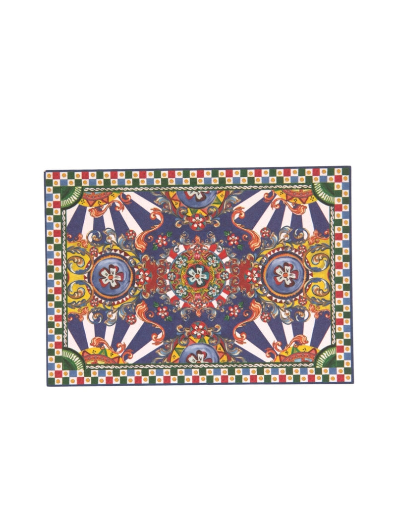 Dolce & Gabbana Multicolor Carretto Siciliano Envelope Post Card Holder - Beyzy Store - Dolce & Gabbana