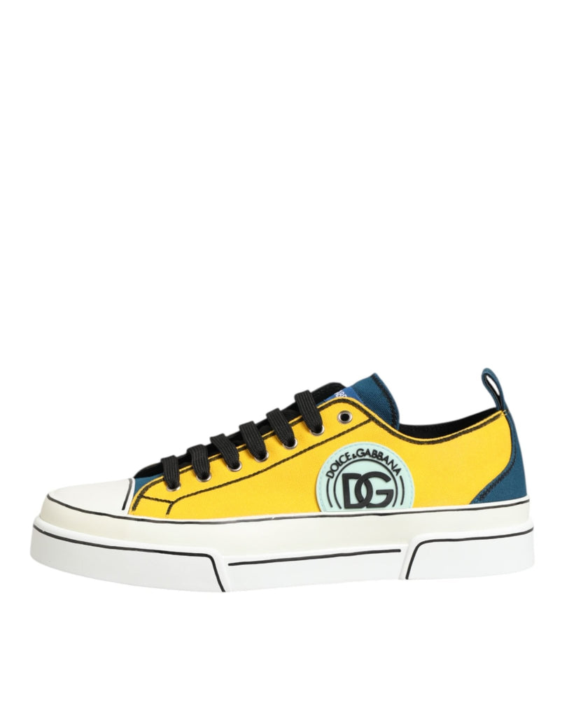 Dolce & Gabbana Multicolor Cotton Logo Low Top Sneakers Shoes - Beyzy Store - Dolce & Gabbana