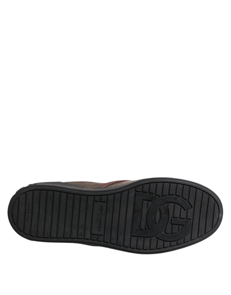Dolce & Gabbana Multicolor Cotton Low Top Slip On Men Sneakers Shoes - Beyzy Store - Dolce & Gabbana