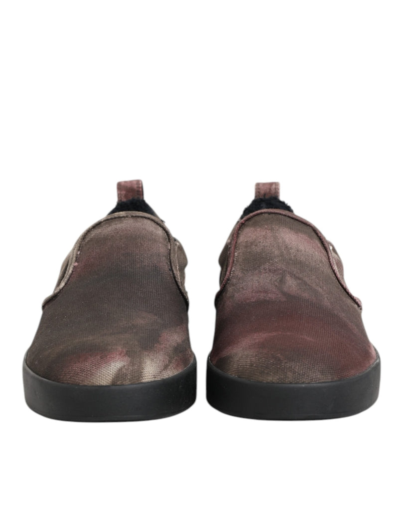 Dolce & Gabbana Multicolor Cotton Low Top Slip On Men Sneakers Shoes - Beyzy Store - Dolce & Gabbana