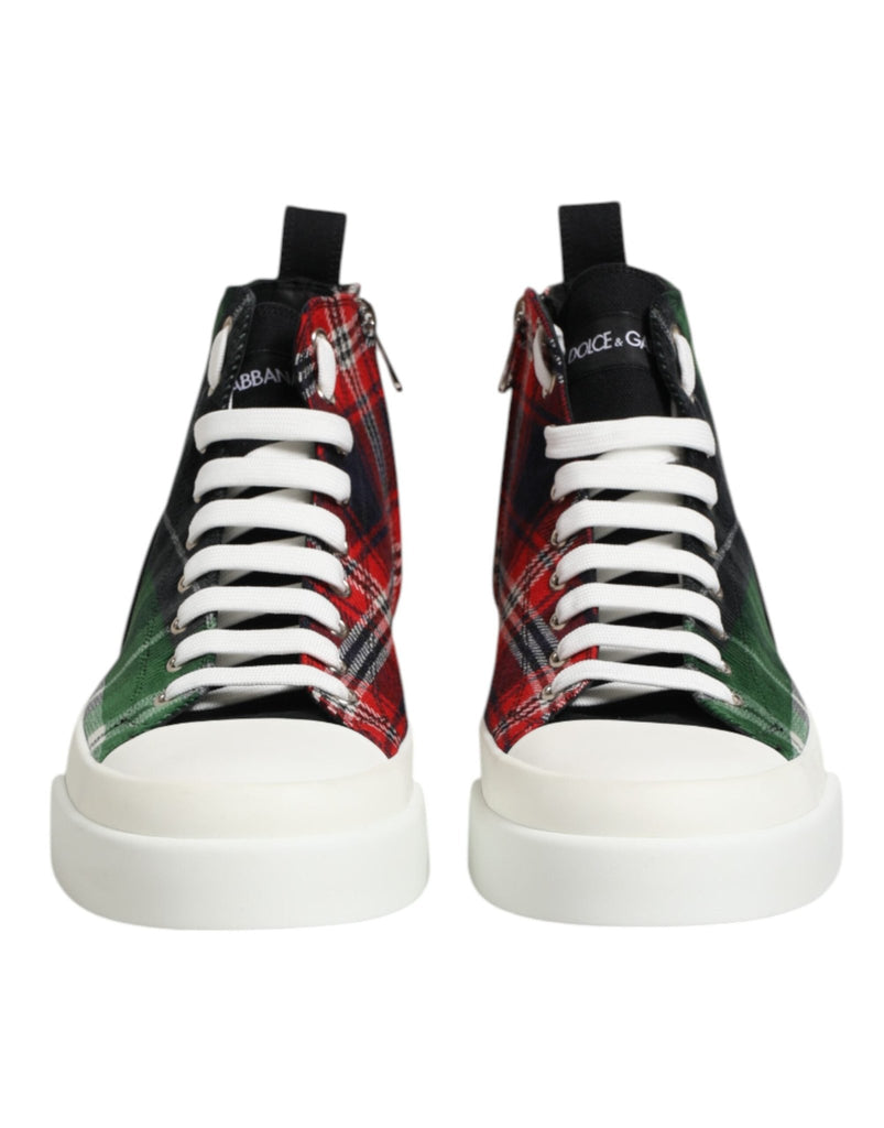 Dolce & Gabbana Multicolor DG Logo Men High Top Sneakers Shoes - Beyzy Store - Dolce & Gabbana