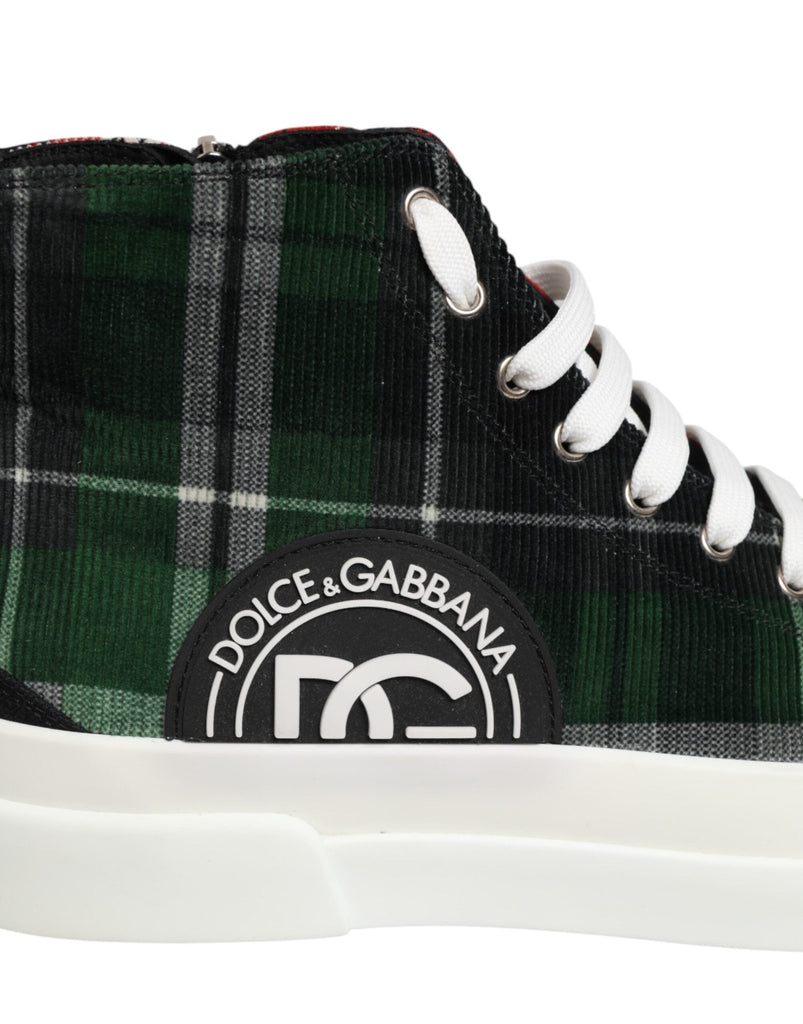 Dolce & Gabbana Multicolor DG Logo Men High Top Sneakers Shoes - Beyzy Store - Dolce & Gabbana