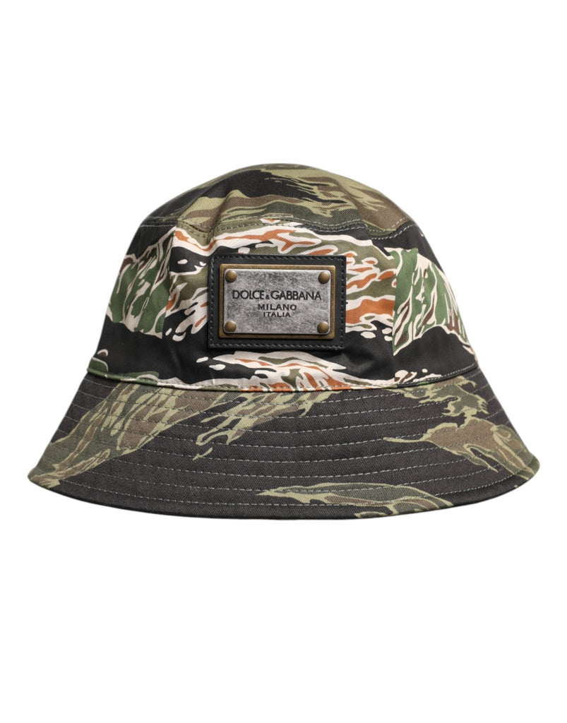 Dolce & Gabbana Multicolor DG Plaque Wide Brim Bucket Hat - Beyzy Store - Dolce & Gabbana