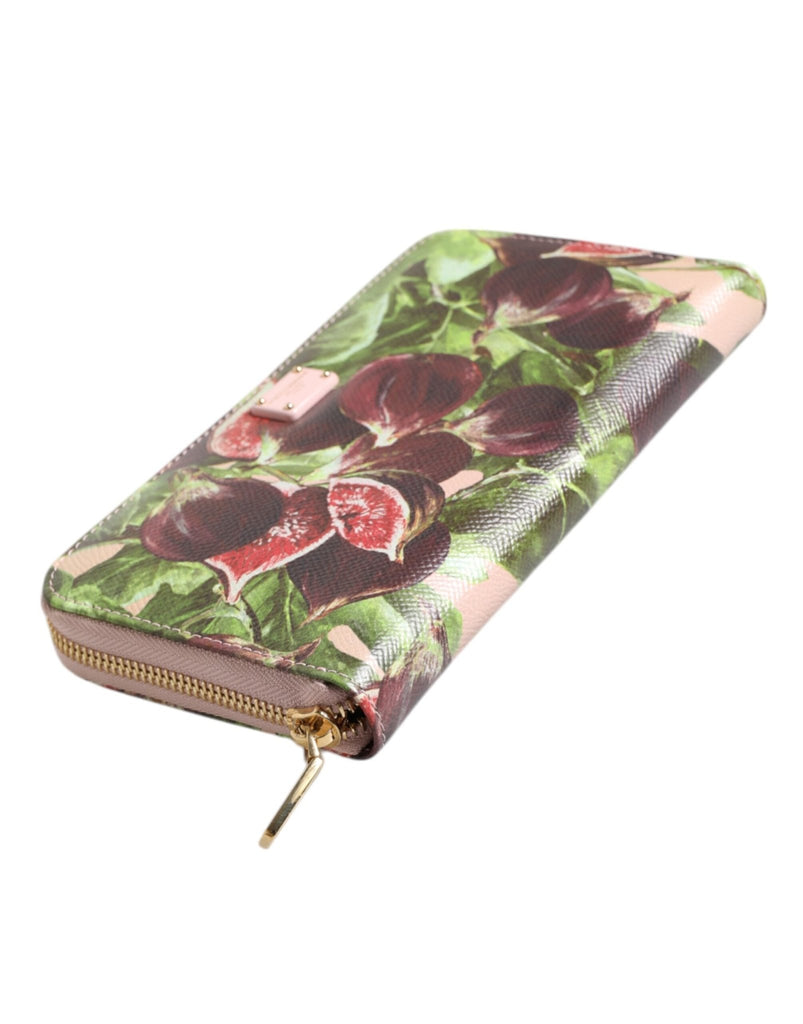 Dolce & Gabbana Multicolor Fig Fruit Dauphine Leather Zip Around Continental Wallet - Beyzy Store - Dolce & Gabbana