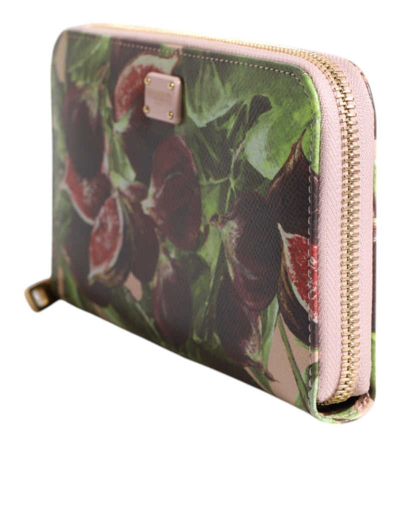 Dolce & Gabbana Multicolor Fig Fruit Dauphine Leather Zip Around Continental Wallet - Beyzy Store - Dolce & Gabbana