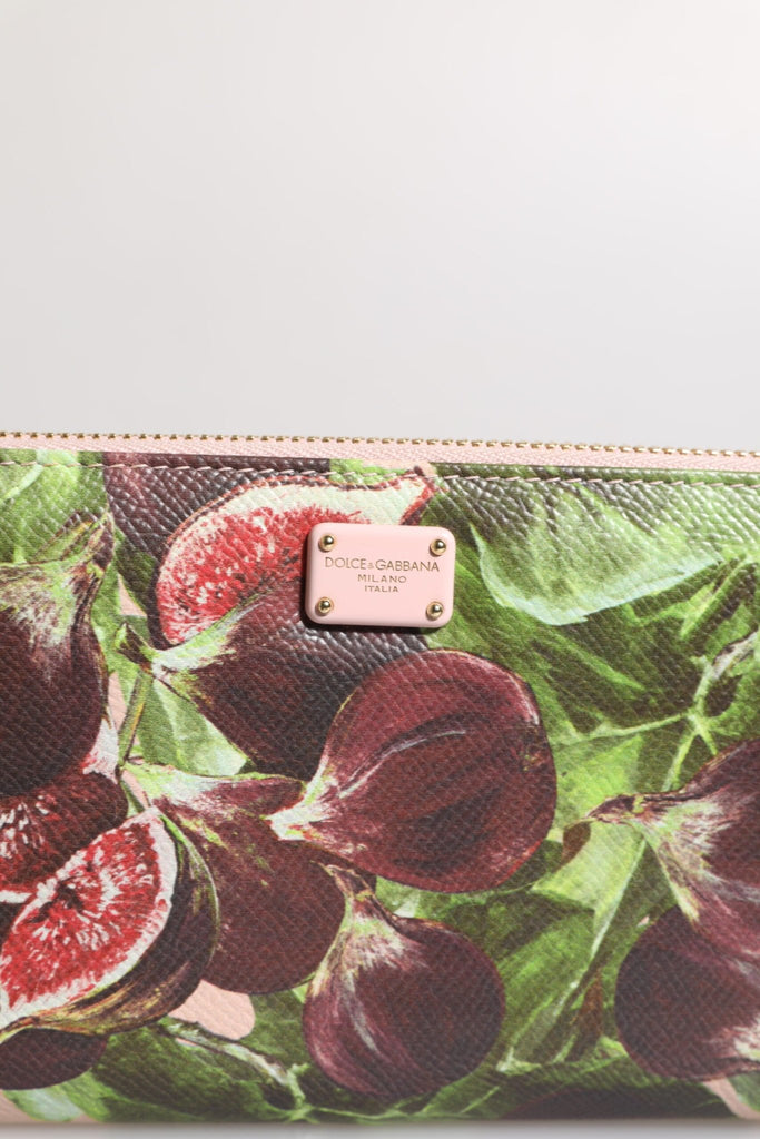 Dolce & Gabbana Multicolor Fig Fruit Dauphine Leather Zip Around Continental Wallet - Beyzy Store - Dolce & Gabbana