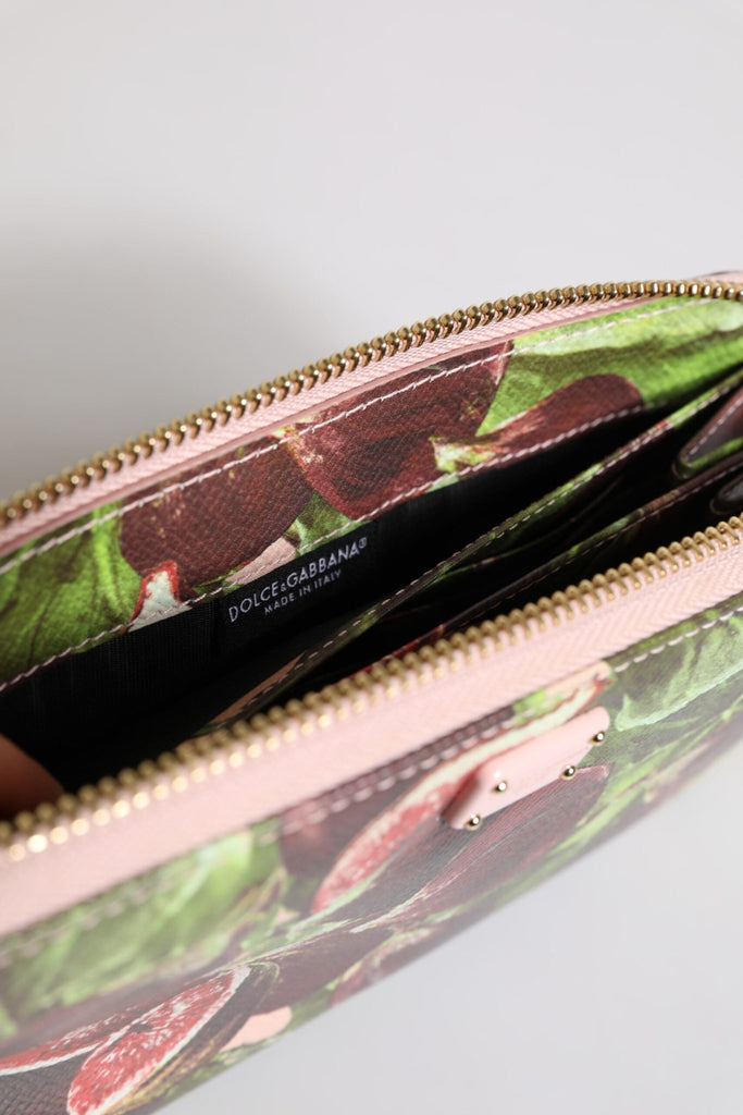 Dolce & Gabbana Multicolor Fig Fruit Dauphine Leather Zip Around Continental Wallet - Beyzy Store - Dolce & Gabbana