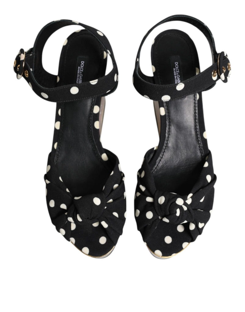 Dolce & Gabbana Multicolor Fish Polka Dot Wedge Sandals Shoes - Beyzy Store - Dolce & Gabbana