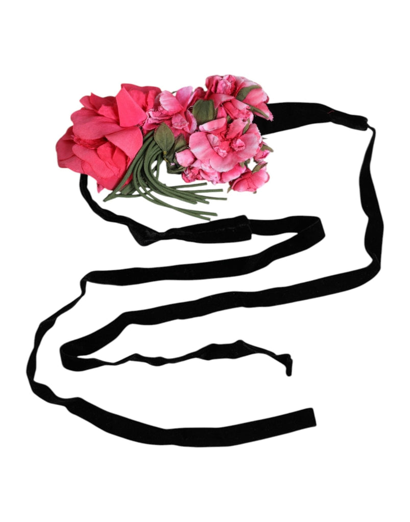 Dolce & Gabbana Multicolor Floral Applique Detail Tie Belt - Beyzy Store - Dolce & Gabbana