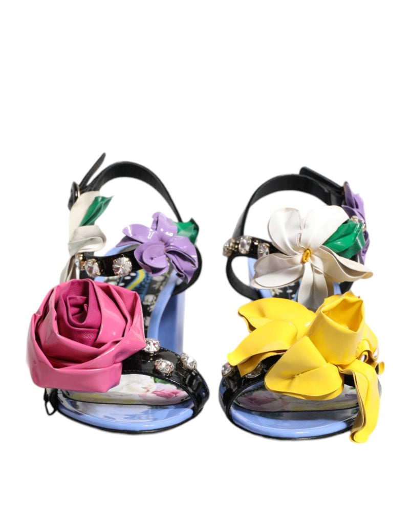 Dolce & Gabbana Multicolor Floral Crystal KEIRA Sandals Shoes - Beyzy Store - Dolce & Gabbana
