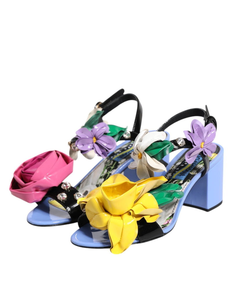 Dolce & Gabbana Multicolor Floral Crystal KEIRA Sandals Shoes - Beyzy Store - Dolce & Gabbana