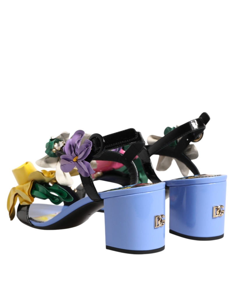 Dolce & Gabbana Multicolor Floral Crystal KEIRA Sandals Shoes - Beyzy Store - Dolce & Gabbana