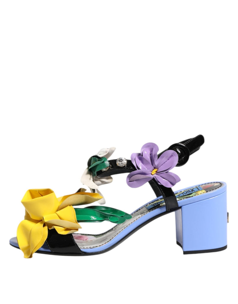 Dolce & Gabbana Multicolor Floral Crystal KEIRA Sandals Shoes - Beyzy Store - Dolce & Gabbana