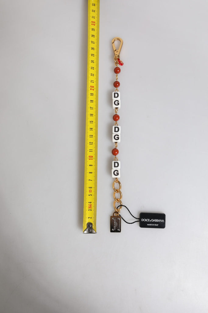 Dolce & Gabbana Multicolor Gold Tone Brass Chain DG Logo Dice Bracelet - Beyzy Store - Dolce & Gabbana
