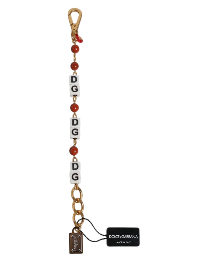 Dolce & Gabbana Multicolor Gold Tone Brass Chain DG Logo Dice Bracelet - Beyzy Store - Dolce & Gabbana