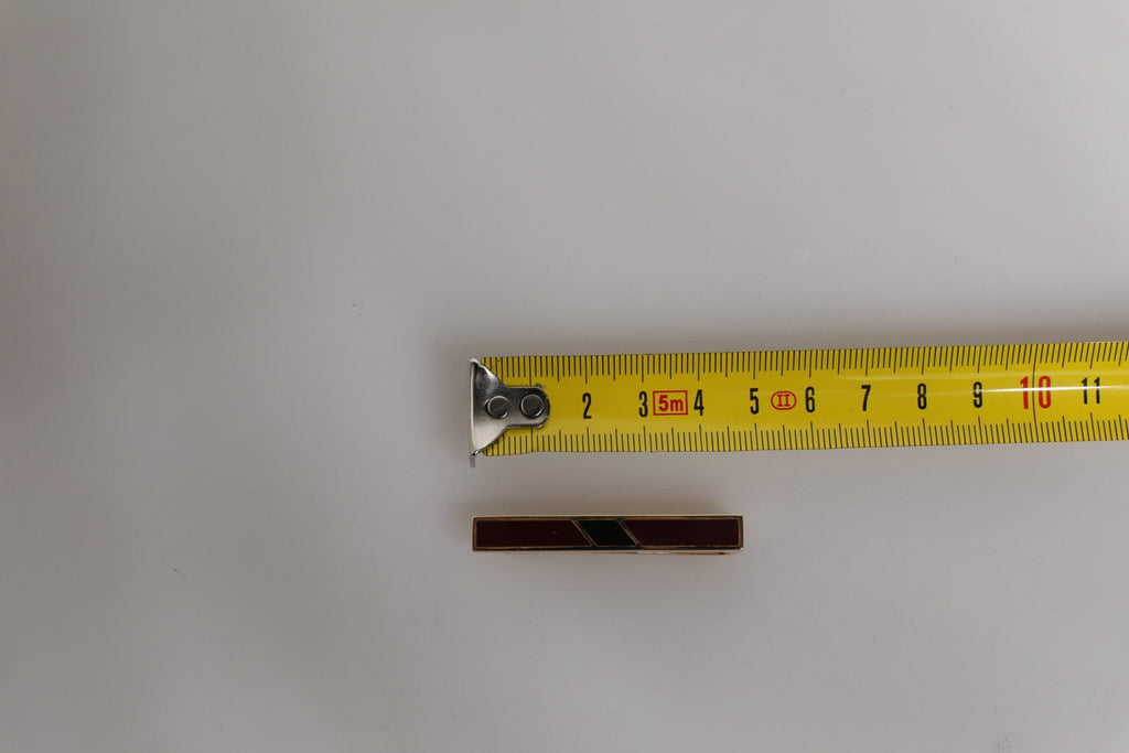 Dolce & Gabbana Multicolor Gold Tone Brass Tie Clip Bar - Beyzy Store - Dolce & Gabbana