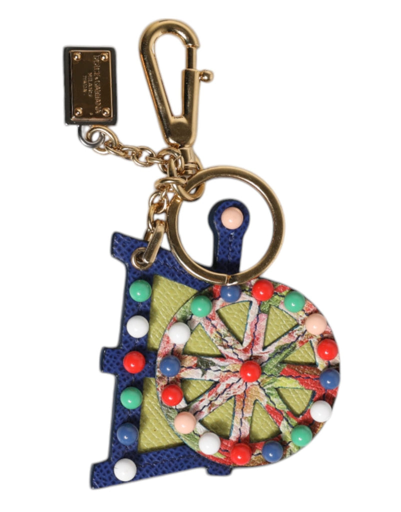 Dolce & Gabbana Multicolor Gold Tone Carretto Keychain Keyring - Beyzy Store - Dolce & Gabbana