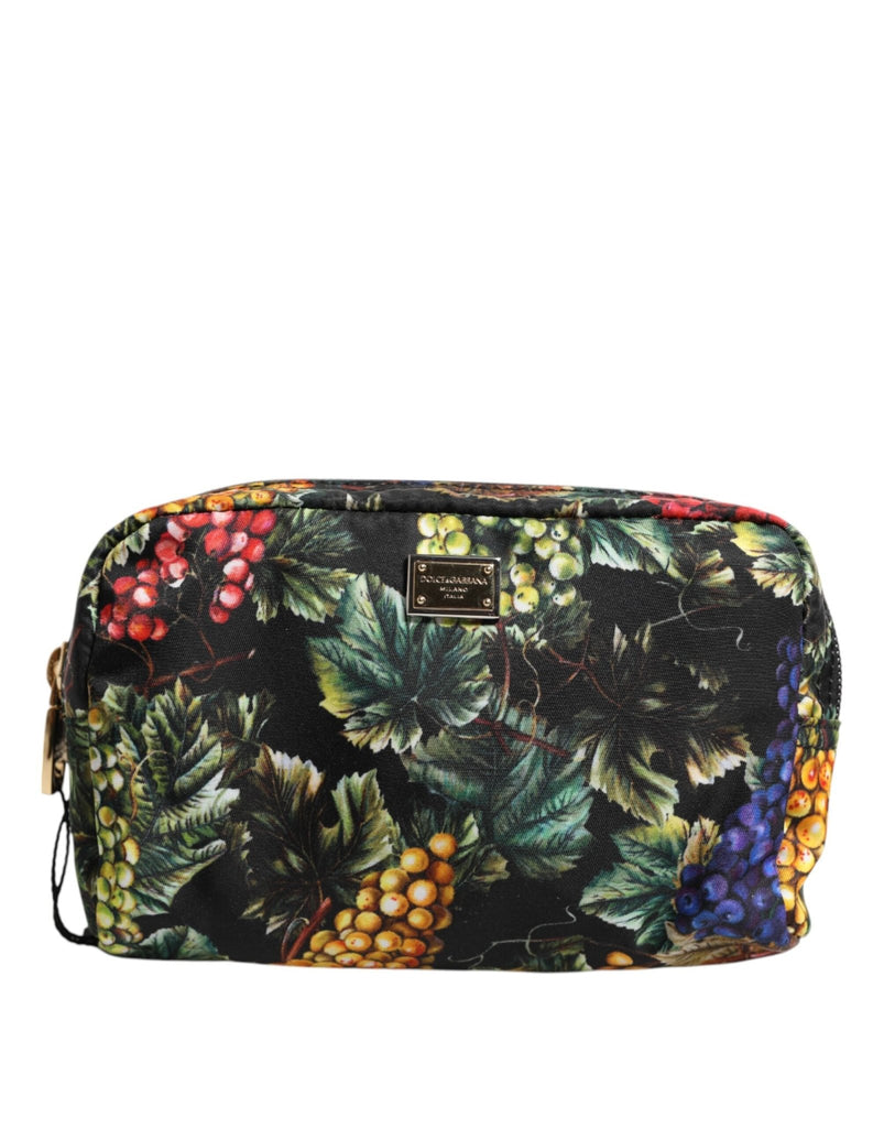Dolce & Gabbana Multicolor Grape Print Clutch Logo Plaque Pouch Bag - Beyzy Store - Dolce & Gabbana