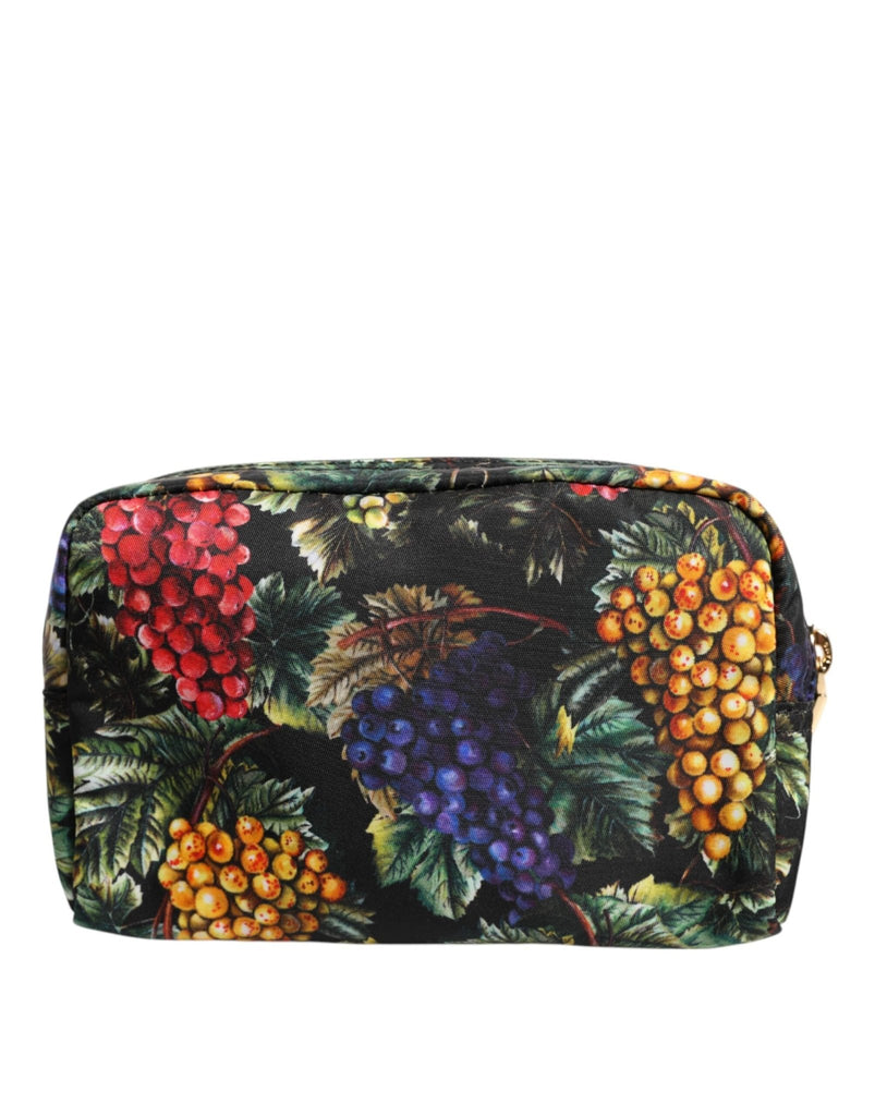Dolce & Gabbana Multicolor Grape Print Clutch Logo Plaque Pouch Bag - Beyzy Store - Dolce & Gabbana