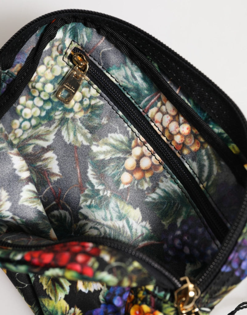 Dolce & Gabbana Multicolor Grape Print Clutch Logo Plaque Pouch Bag - Beyzy Store - Dolce & Gabbana