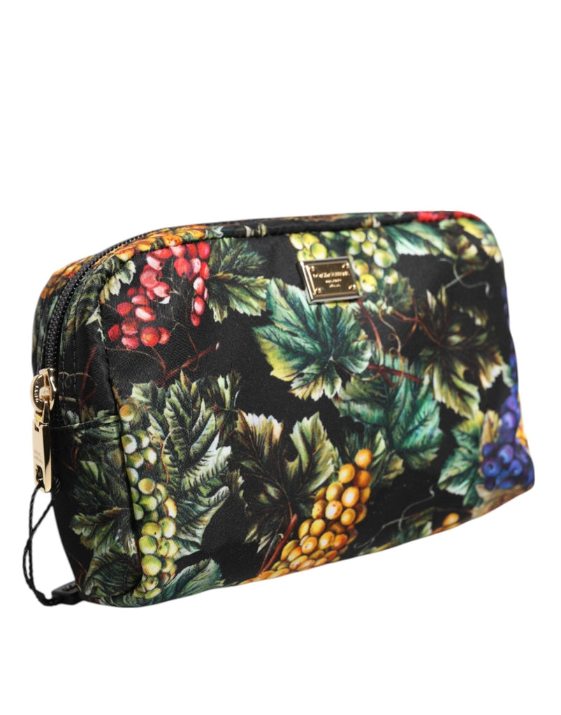 Dolce & Gabbana Multicolor Grape Print Clutch Logo Plaque Pouch Bag - Beyzy Store - Dolce & Gabbana
