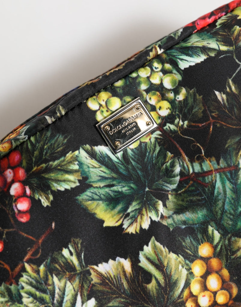 Dolce & Gabbana Multicolor Grape Print Clutch Logo Plaque Pouch Bag - Beyzy Store - Dolce & Gabbana