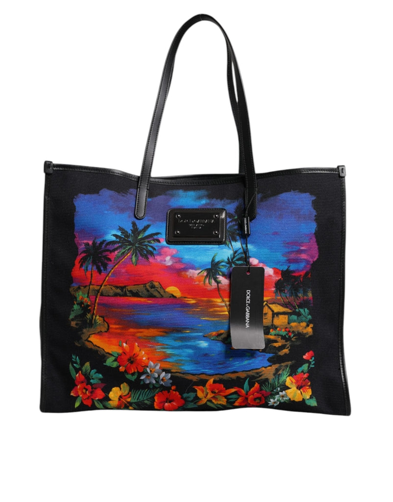 Dolce & Gabbana Multicolor Graphic Printed Top Handle Shopping Tote Bag - Beyzy Store - Dolce & Gabbana