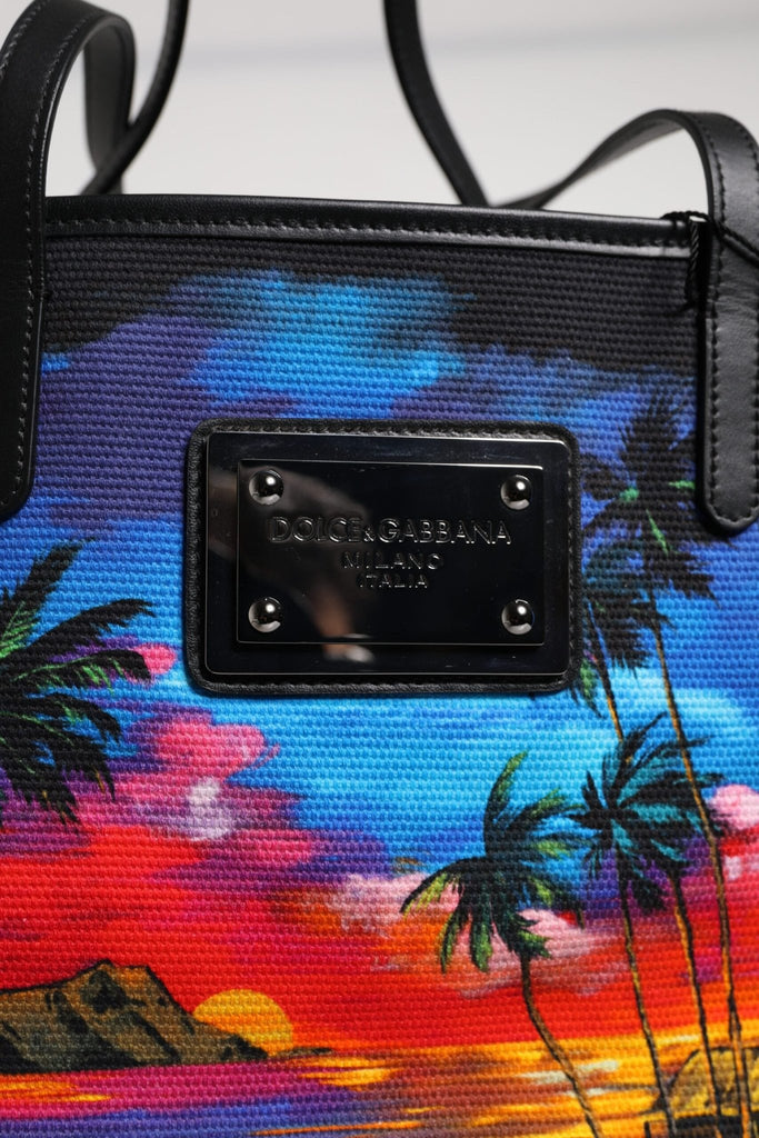 Dolce & Gabbana Multicolor Graphic Printed Top Handle Shopping Tote Bag - Beyzy Store - Dolce & Gabbana