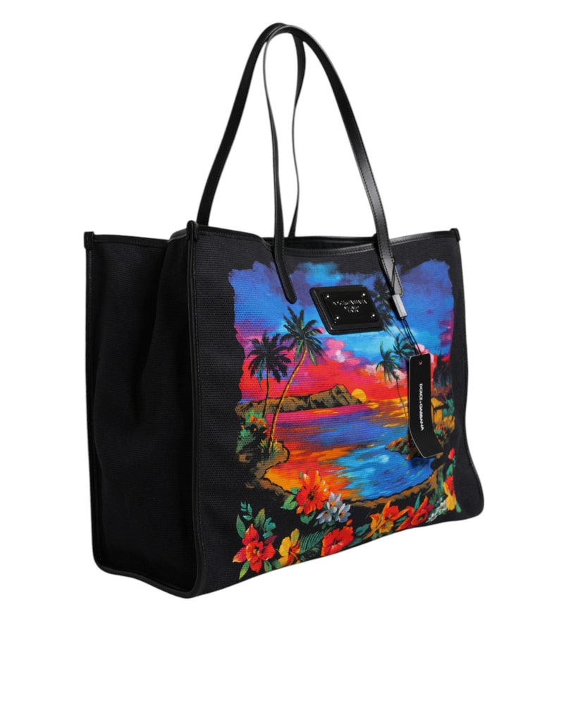 Dolce & Gabbana Multicolor Graphic Printed Top Handle Shopping Tote Bag - Beyzy Store - Dolce & Gabbana
