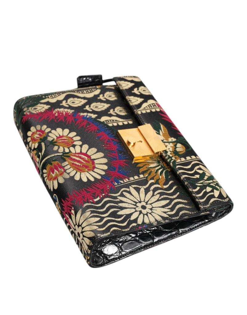 Dolce & Gabbana Multicolor Jacquard Floral Document Briefcase Bag - Beyzy Store - Dolce & Gabbana