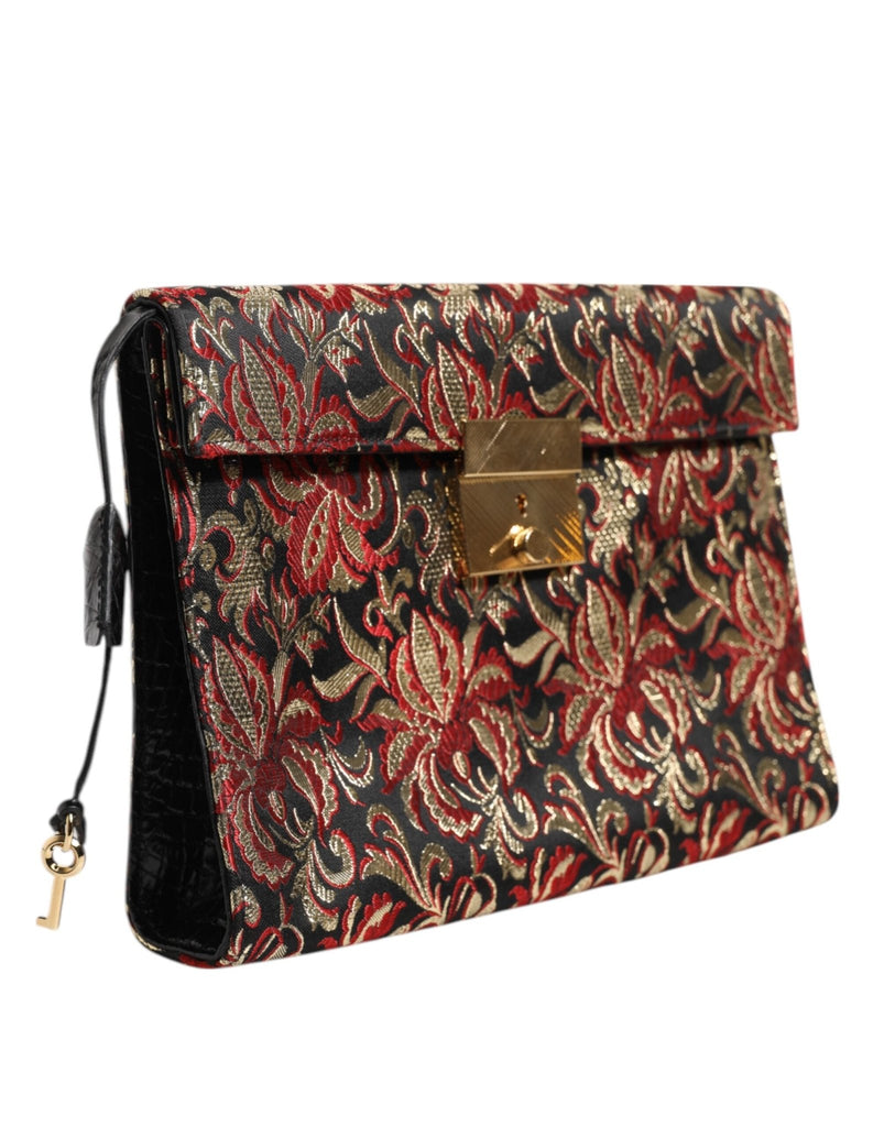 Dolce & Gabbana Multicolor Jacquard Floral Document Briefcase Bag - Beyzy Store - Dolce & Gabbana