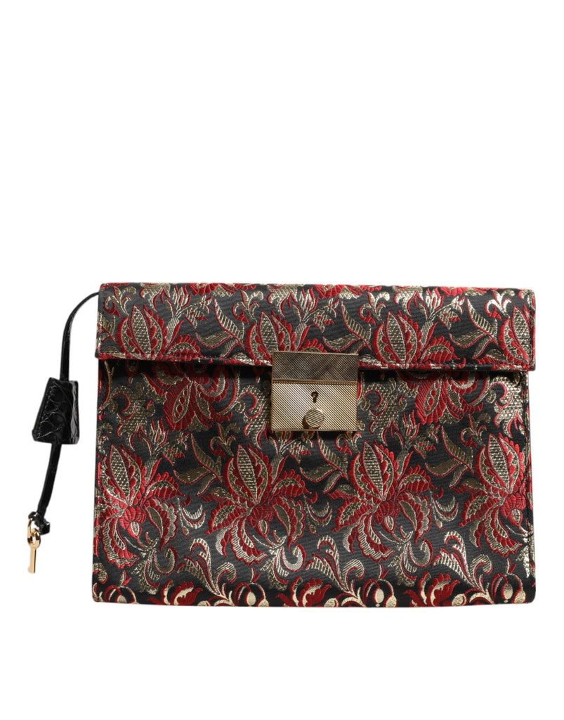 Dolce & Gabbana Multicolor Jacquard Floral Document Briefcase Bag - Beyzy Store - Dolce & Gabbana