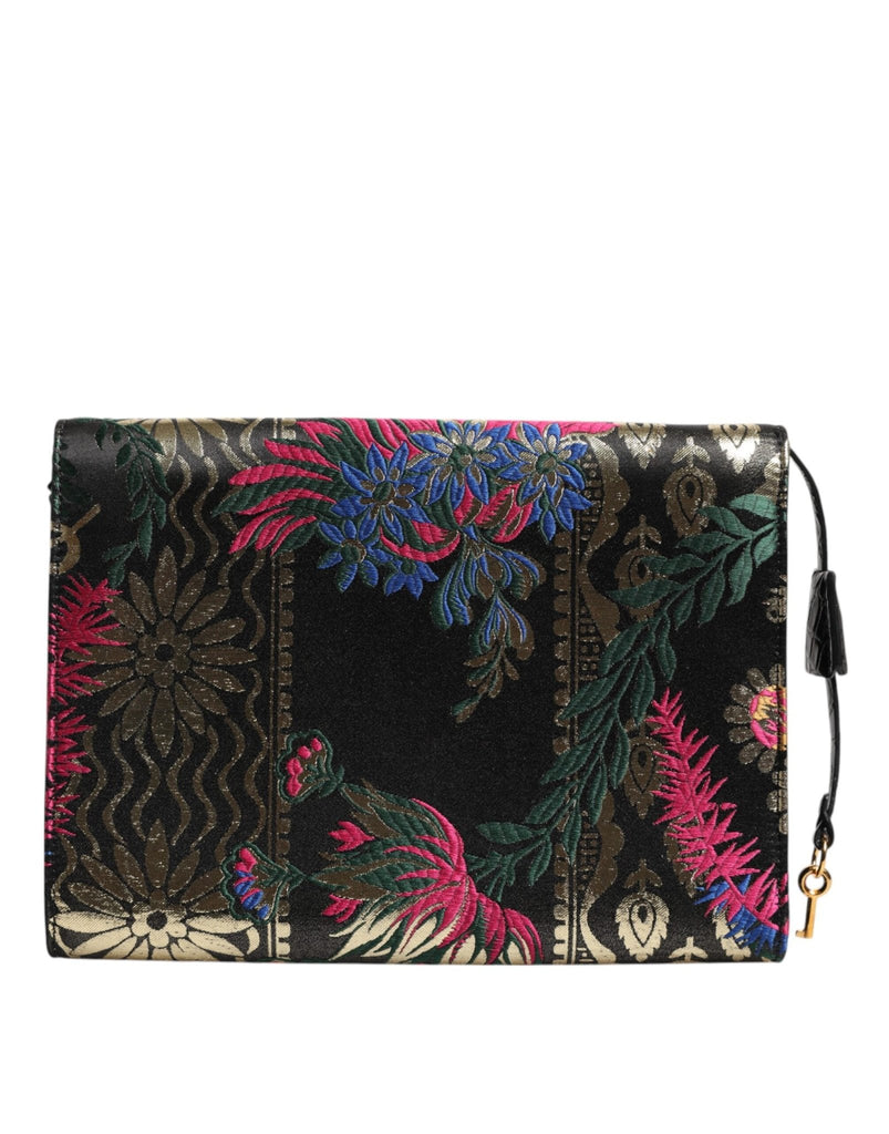 Dolce & Gabbana Multicolor Jacquard Floral Document Briefcase Bag - Beyzy Store - Dolce & Gabbana