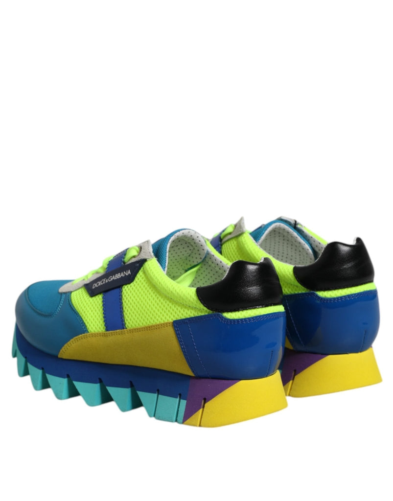 Dolce & Gabbana Multicolor Leather Low Top Men Sneakers Shoes - Beyzy Store - Dolce & Gabbana
