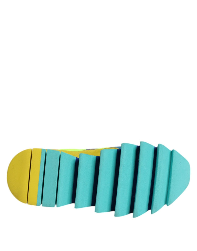 Dolce & Gabbana Multicolor Leather Low Top Men Sneakers Shoes - Beyzy Store - Dolce & Gabbana