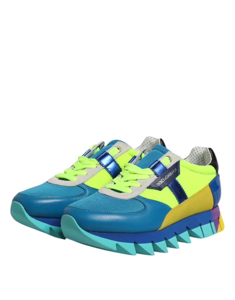 Dolce & Gabbana Multicolor Leather Low Top Men Sneakers Shoes - Beyzy Store - Dolce & Gabbana