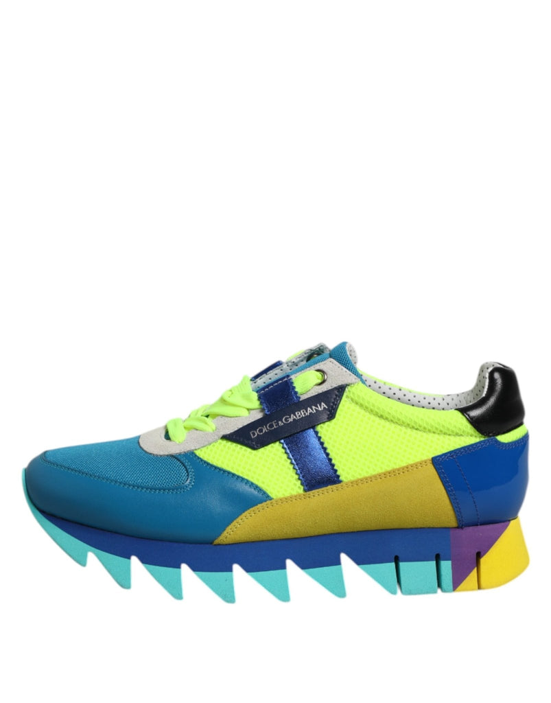 Dolce & Gabbana Multicolor Leather Low Top Men Sneakers Shoes - Beyzy Store - Dolce & Gabbana