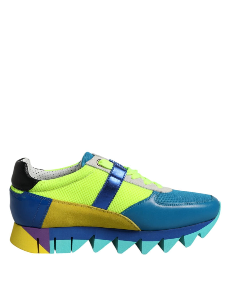 Dolce & Gabbana Multicolor Leather Low Top Men Sneakers Shoes - Beyzy Store - Dolce & Gabbana