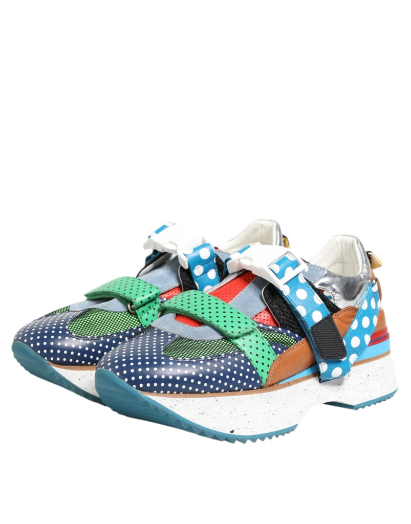 Dolce & Gabbana Multicolor Leather Low Top Sneakers Shoes - Beyzy Store - Dolce & Gabbana
