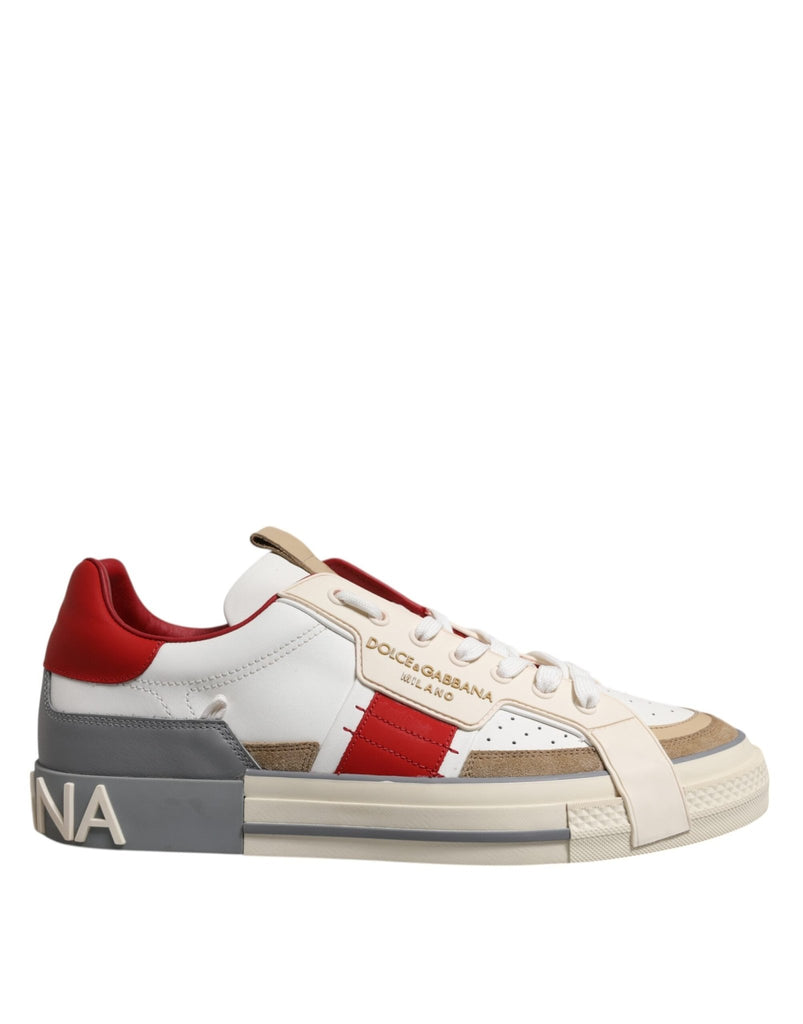 Dolce & Gabbana Multicolor Leather Low Top Sneakers Shoes - Beyzy Store - Dolce & Gabbana