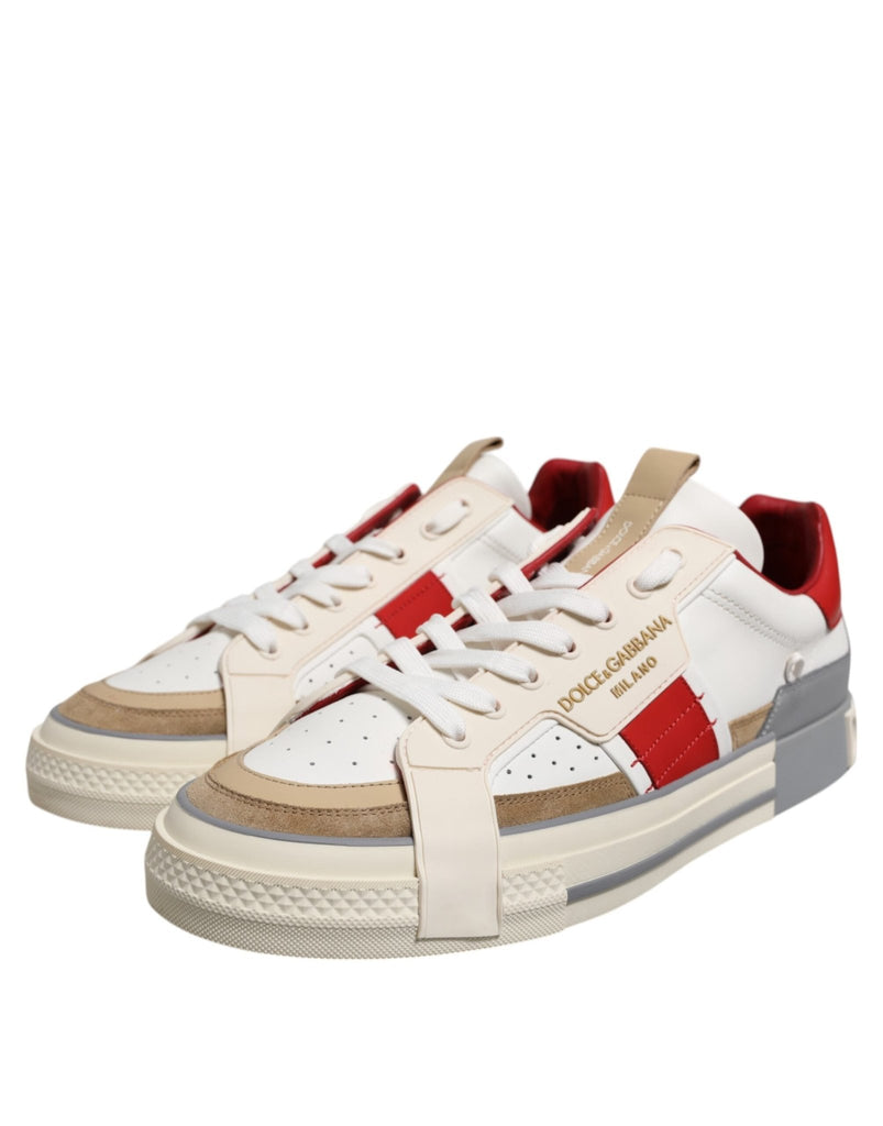 Dolce & Gabbana Multicolor Leather Low Top Sneakers Shoes - Beyzy Store - Dolce & Gabbana