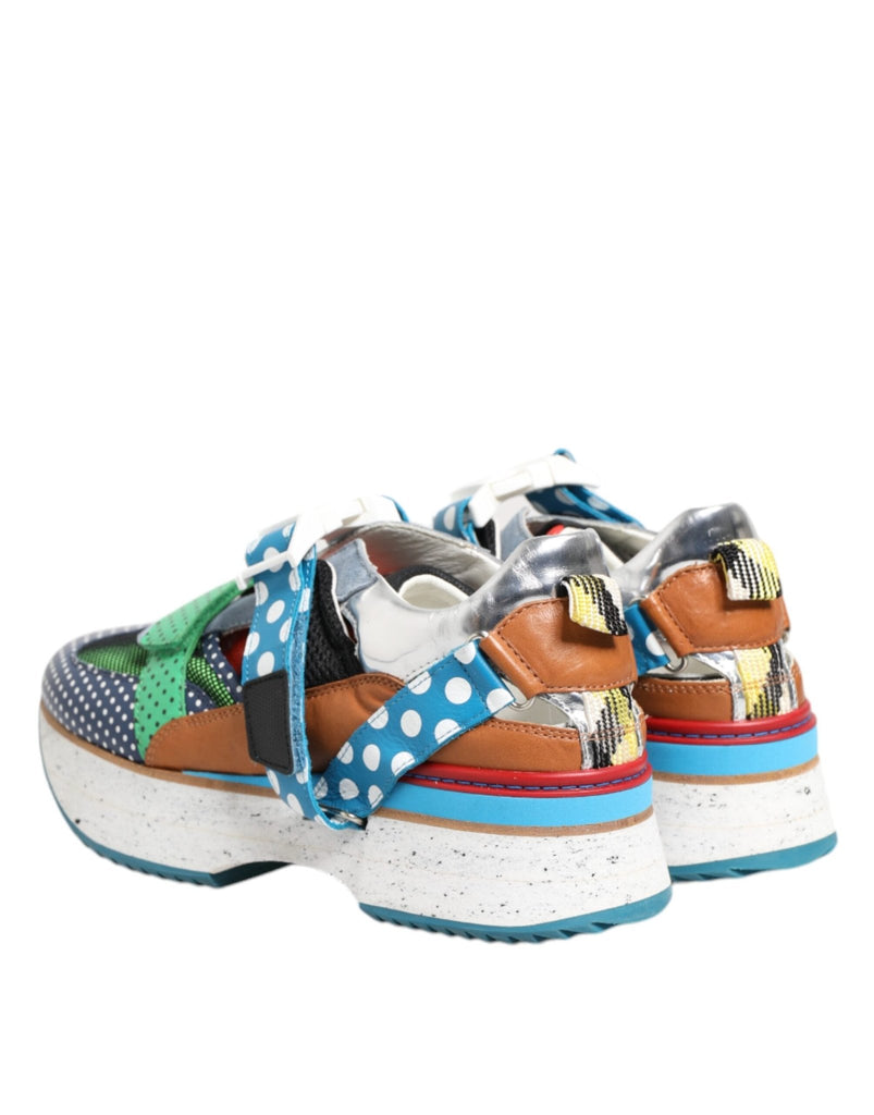 Dolce & Gabbana Multicolor Leather Low Top Sneakers Shoes - Beyzy Store - Dolce & Gabbana