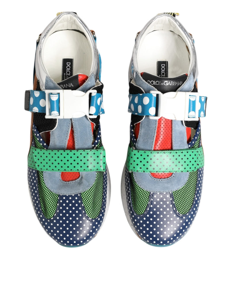 Dolce & Gabbana Multicolor Leather Low Top Sneakers Shoes - Beyzy Store - Dolce & Gabbana