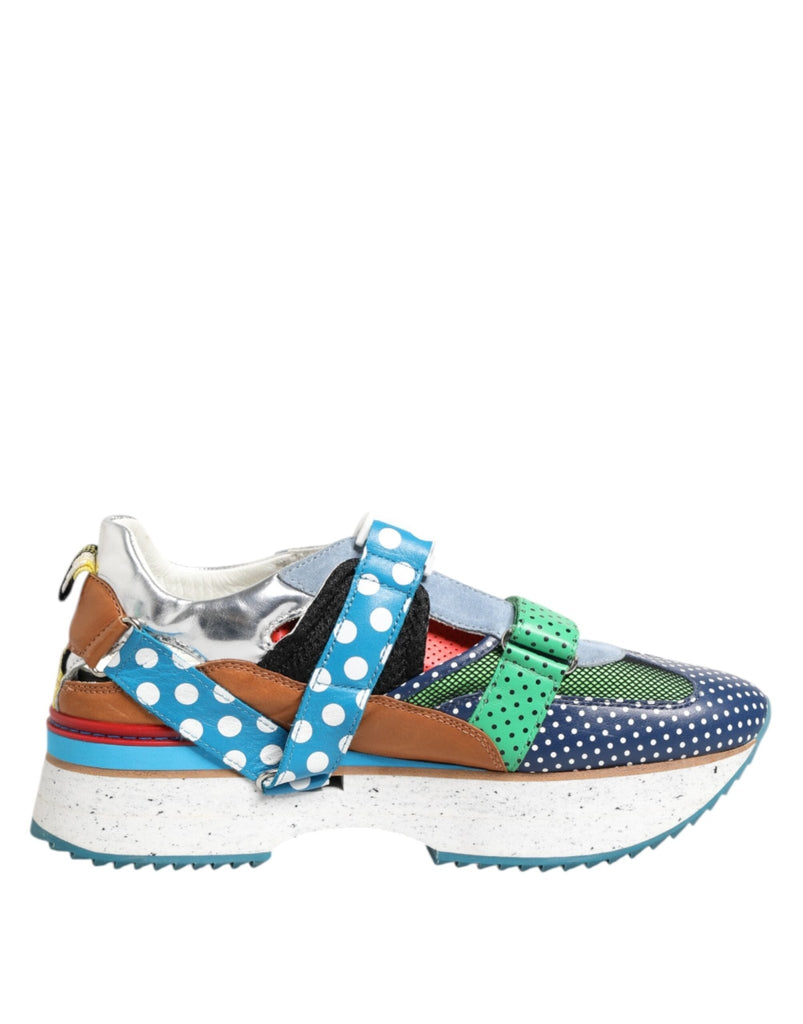 Dolce & Gabbana Multicolor Leather Low Top Sneakers Shoes - Beyzy Store - Dolce & Gabbana